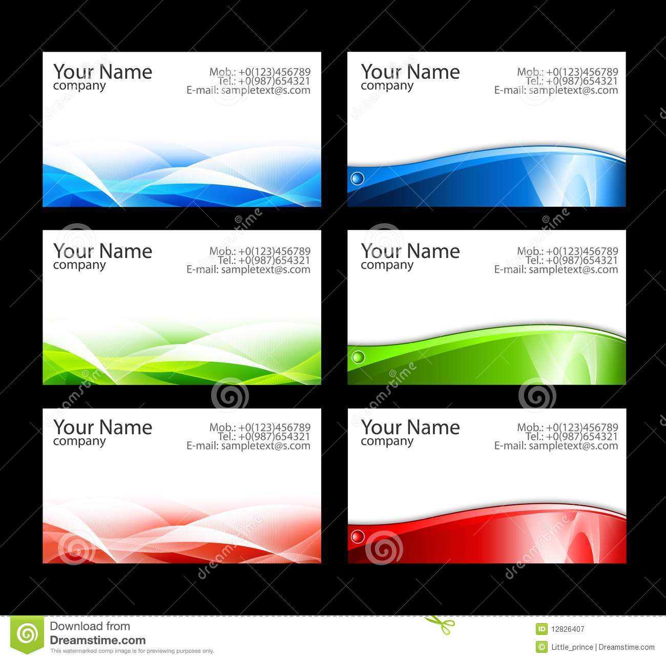 Business Cards Templates Stock Illustration. Illustration Of In Microsoft Templates For Business Cards