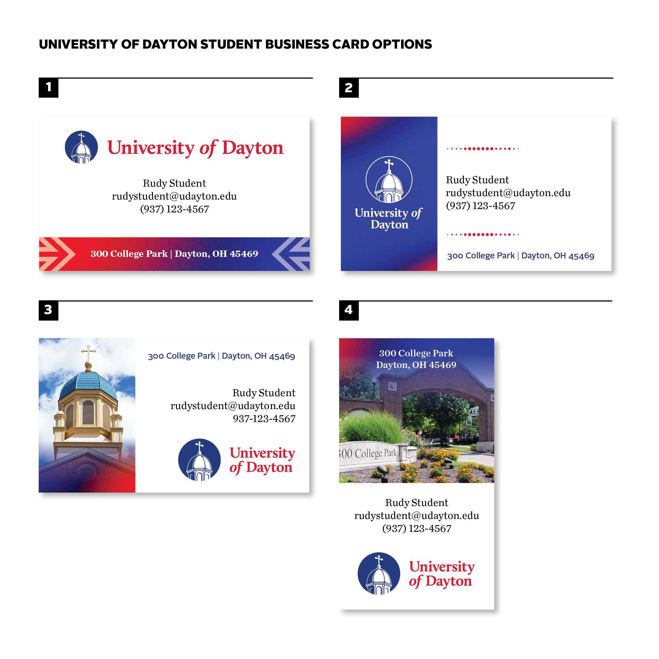 Business Cards : University Of Dayton, Ohio With Regard To Graduate Student Business Cards Template
