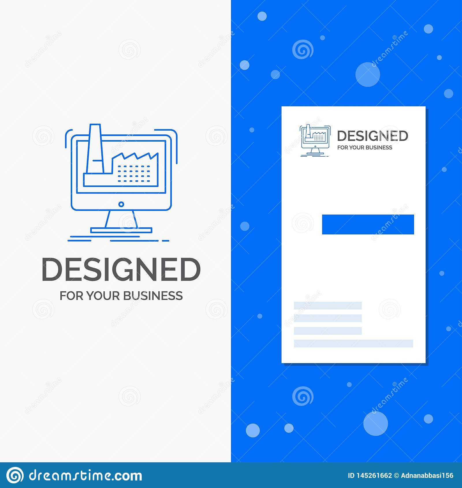 Business Logo For Digital, Factory, Manufacturing With Product Line Card Template Word