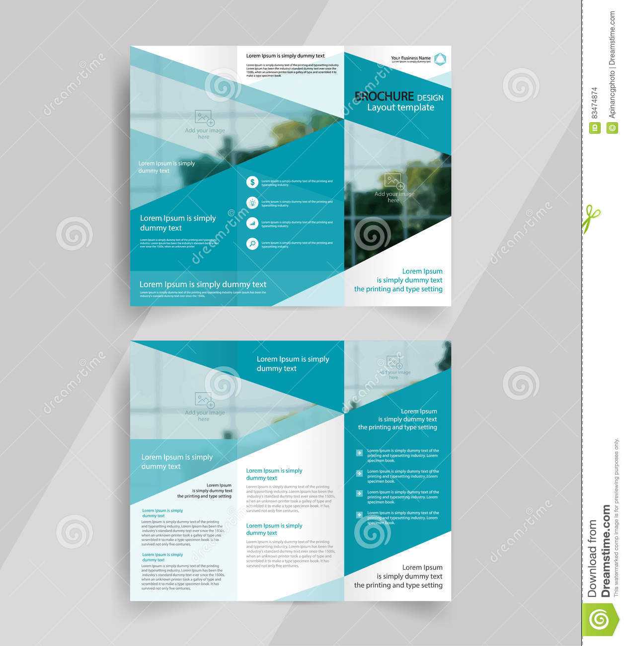 Business Tri Fold Brochure Layout Design Emplate Stock Throughout Tri Fold Brochure Publisher Template