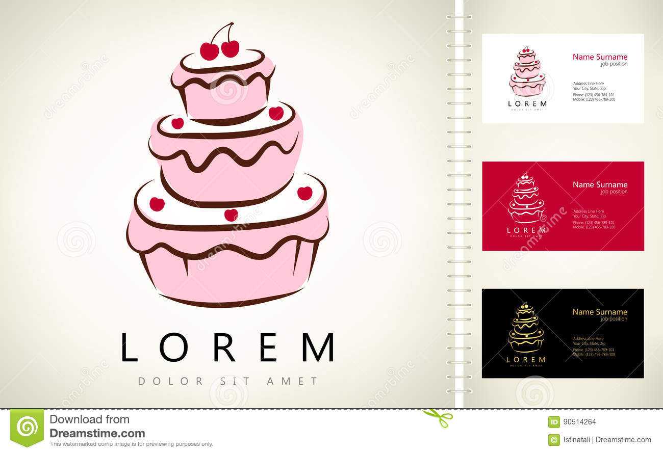 Cake Logo Stock Vector. Illustration Of Style, Tasty – 90514264 With Cake Business Cards Templates Free