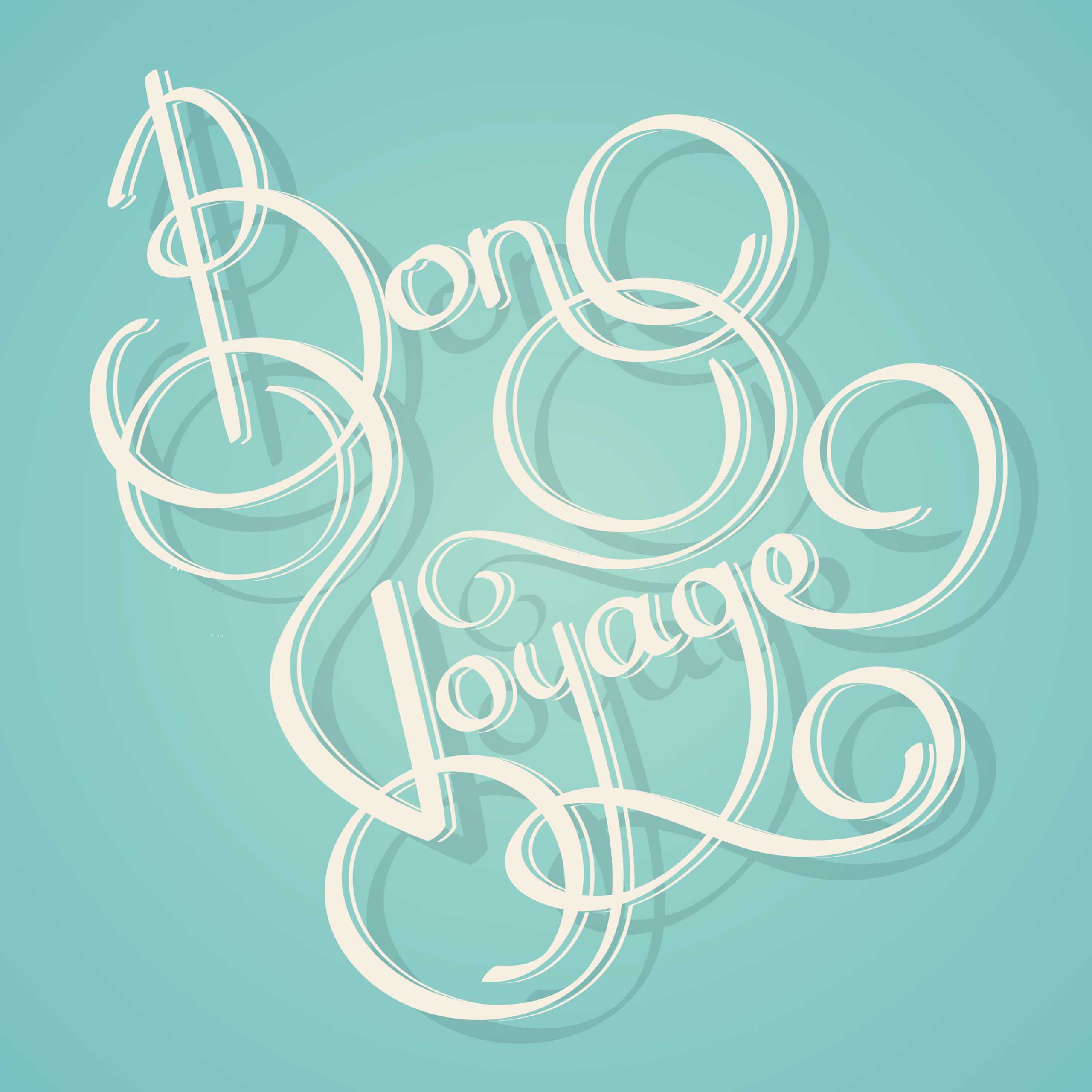 Calligraphy Bon Voyage Text – Download Free Vectors, Clipart Throughout Bon Voyage Card Template