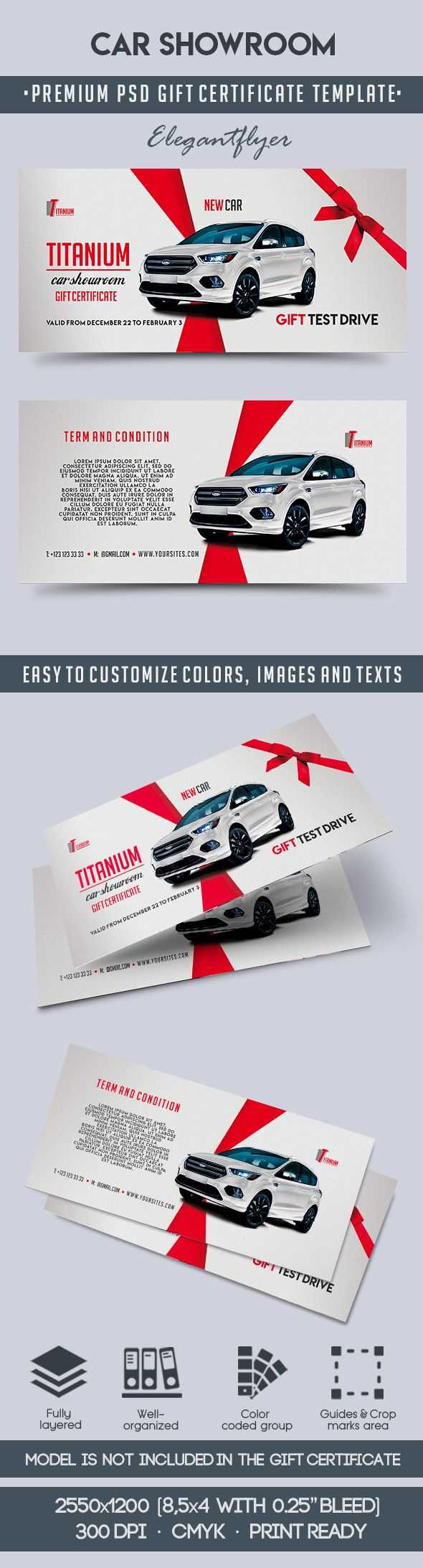 Car Showroom – Premium Gift Certificate Psd Template Within Automotive Gift Certificate Template