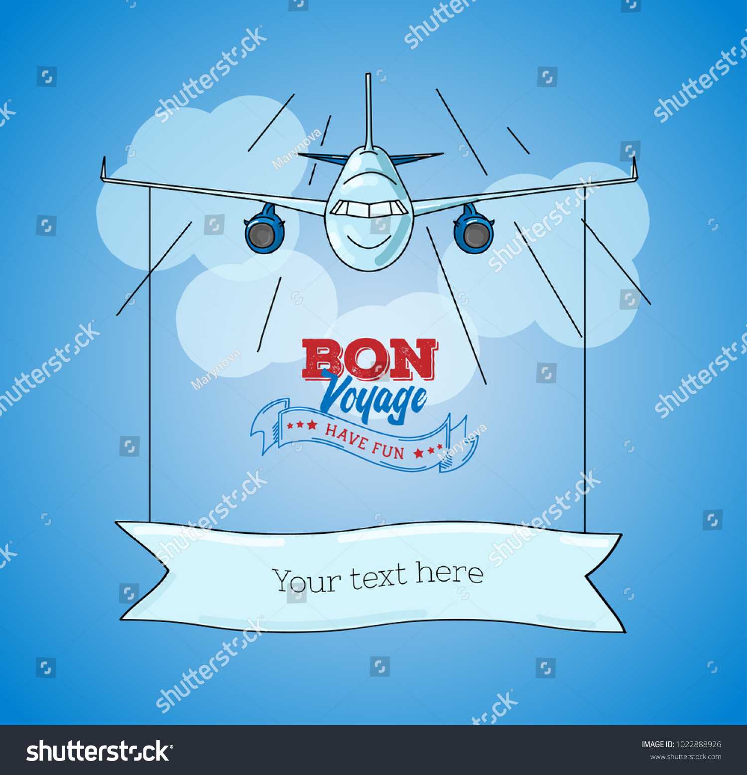 Card Template Plane Graphic Illustration On Stock Vector Throughout Bon Voyage Card Template