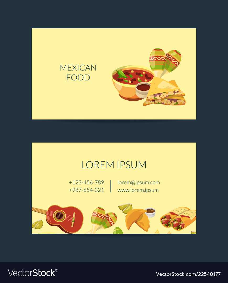 Cartoon Mexican Food Business Card Template Pertaining To Food Business Cards Templates Free