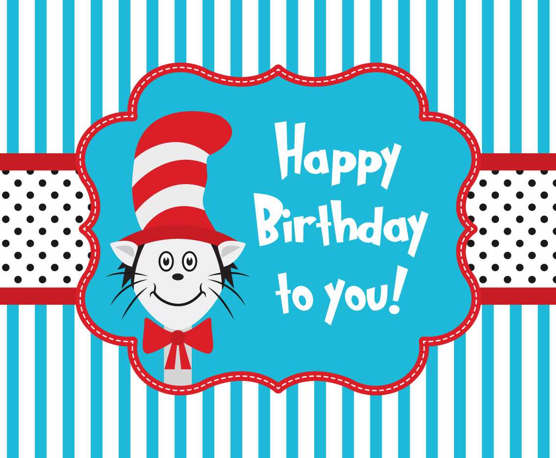 Cat In The Hat Greeting Card Template Vector Art & Graphics Inside Dr Seuss Birthday Card Template