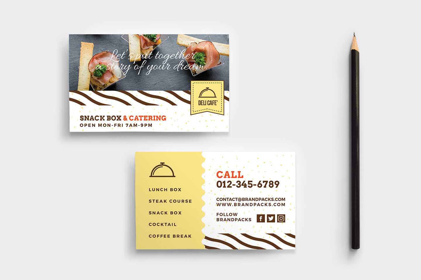 Catering Service Business Card Template – Psd, Ai & Vector With Social Security Card Template Psd