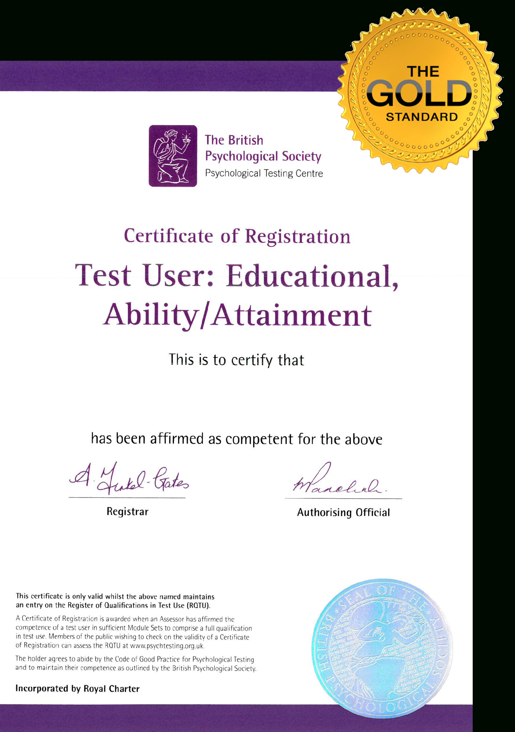 Ccet: A British Psychological Society (Bps) Accredited Pertaining To Practical Completion Certificate Template Uk