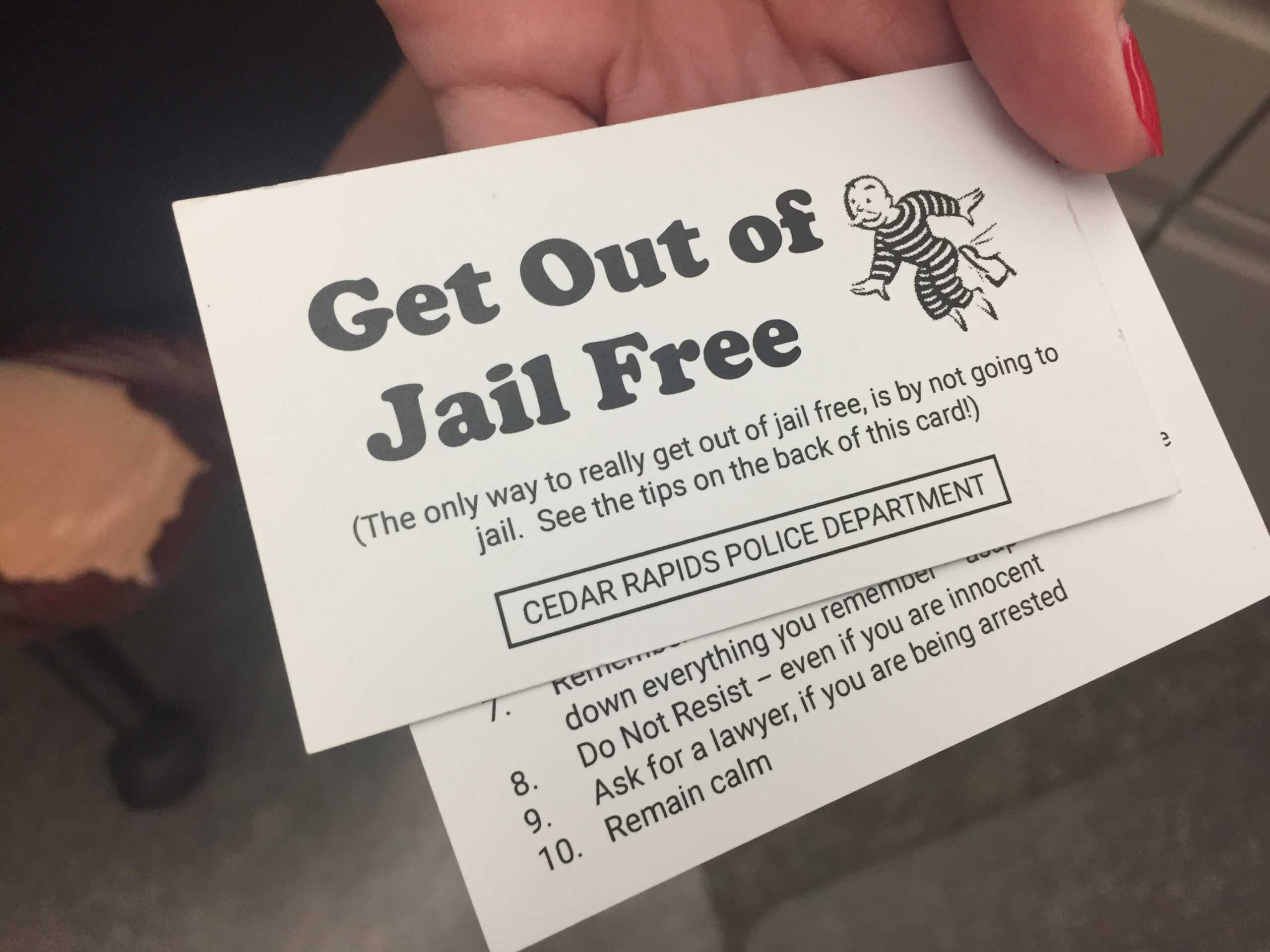 Cedar Rapids Police Use Monopoly Inspired Cards To Help Regarding Get Out Of Jail Free Card Template