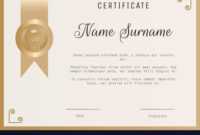 Certificate Award Template Blank In Gold pertaining to Template For Certificate Of Award