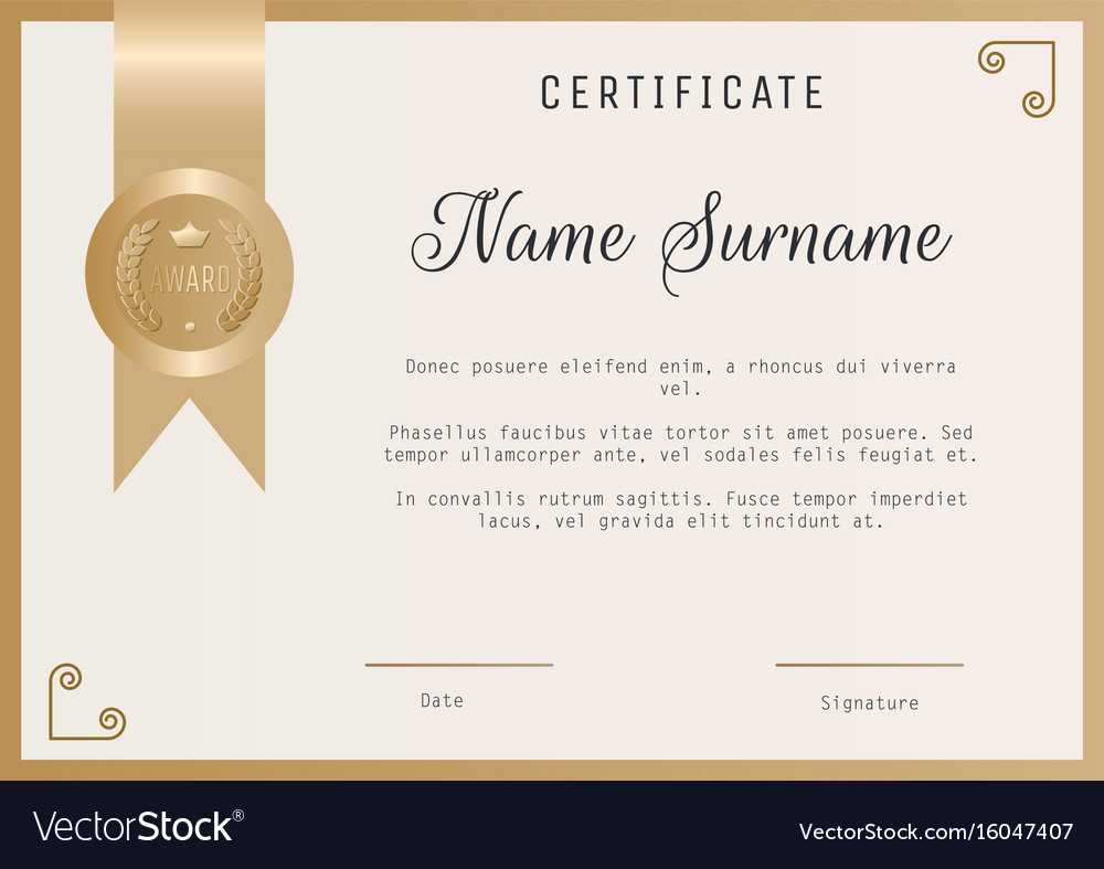 Certificate Award Template Blank In Gold With Regard To Free Printable Blank Award Certificate Templates