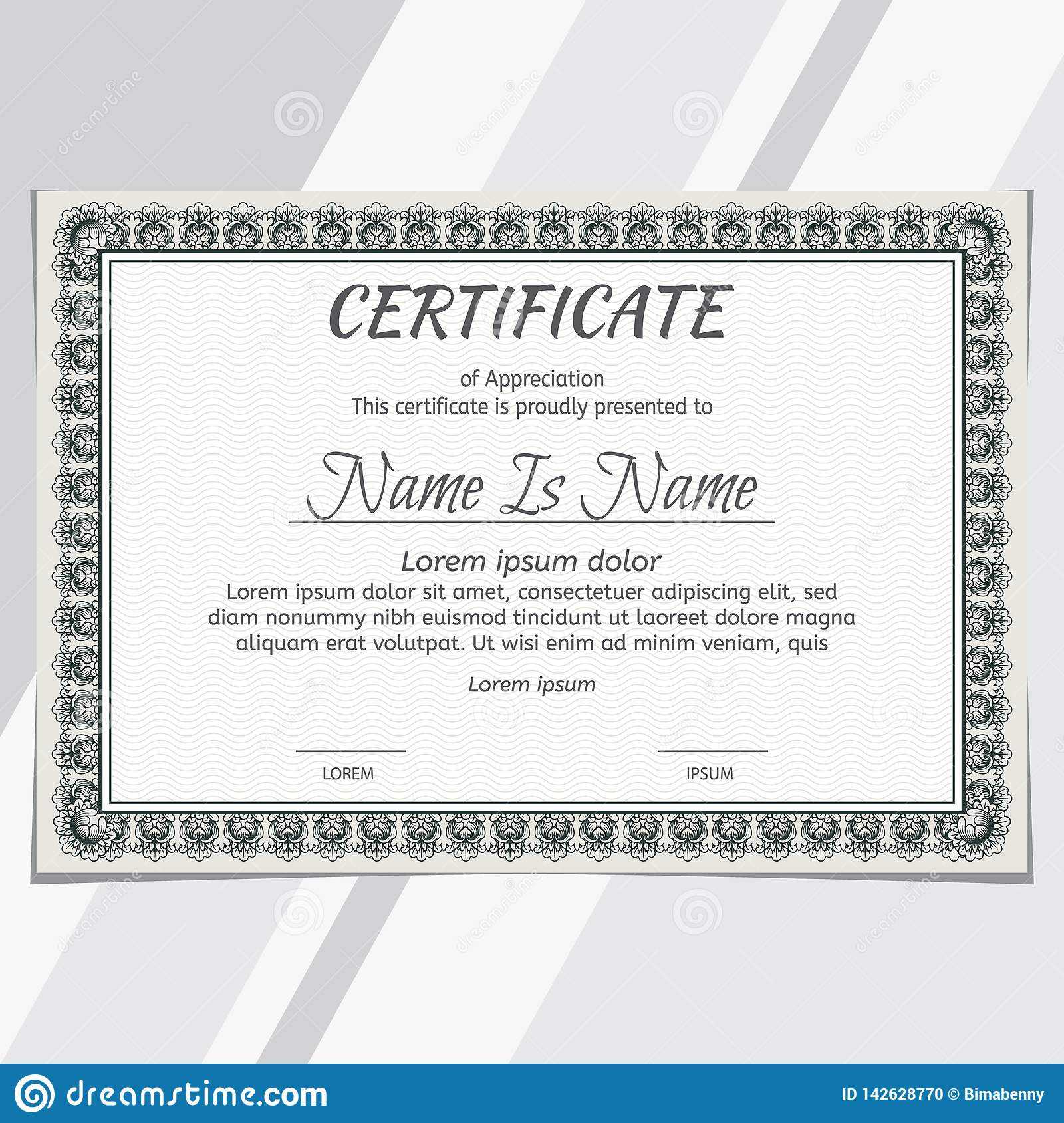 Certificate Diploma Landscape Design Stock Vector Throughout Landscape Certificate Templates