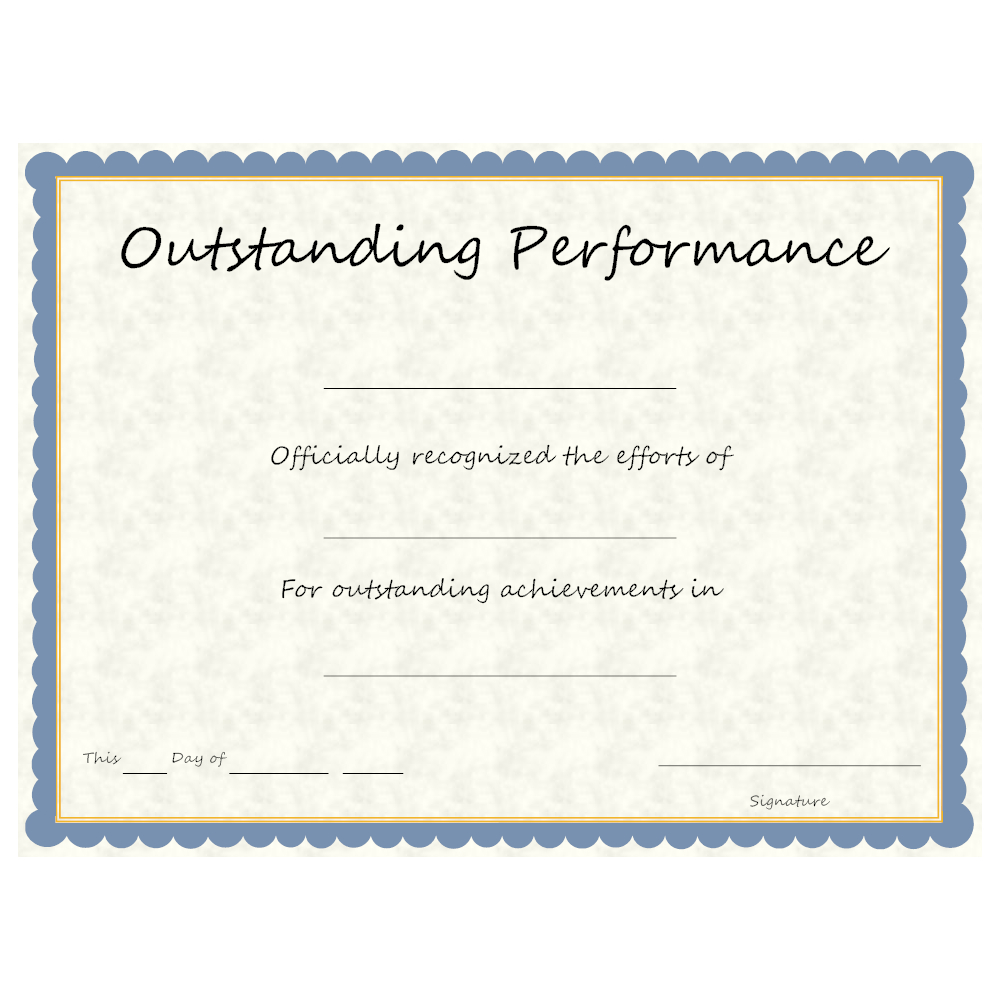 Certificate For Outstanding Performance – Milas Inside Best Performance Certificate Template