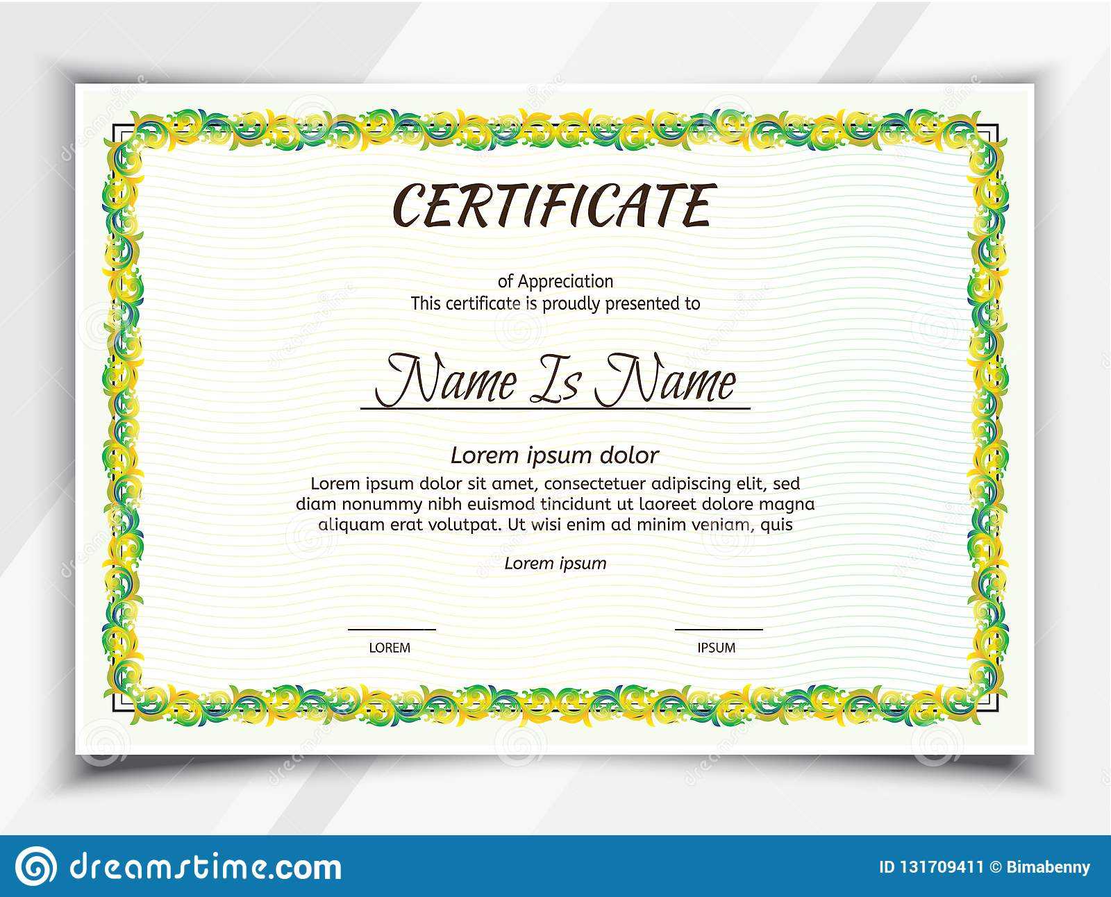 Certificate Landscape Template Stock Vector – Illustration Within Landscape Certificate Templates