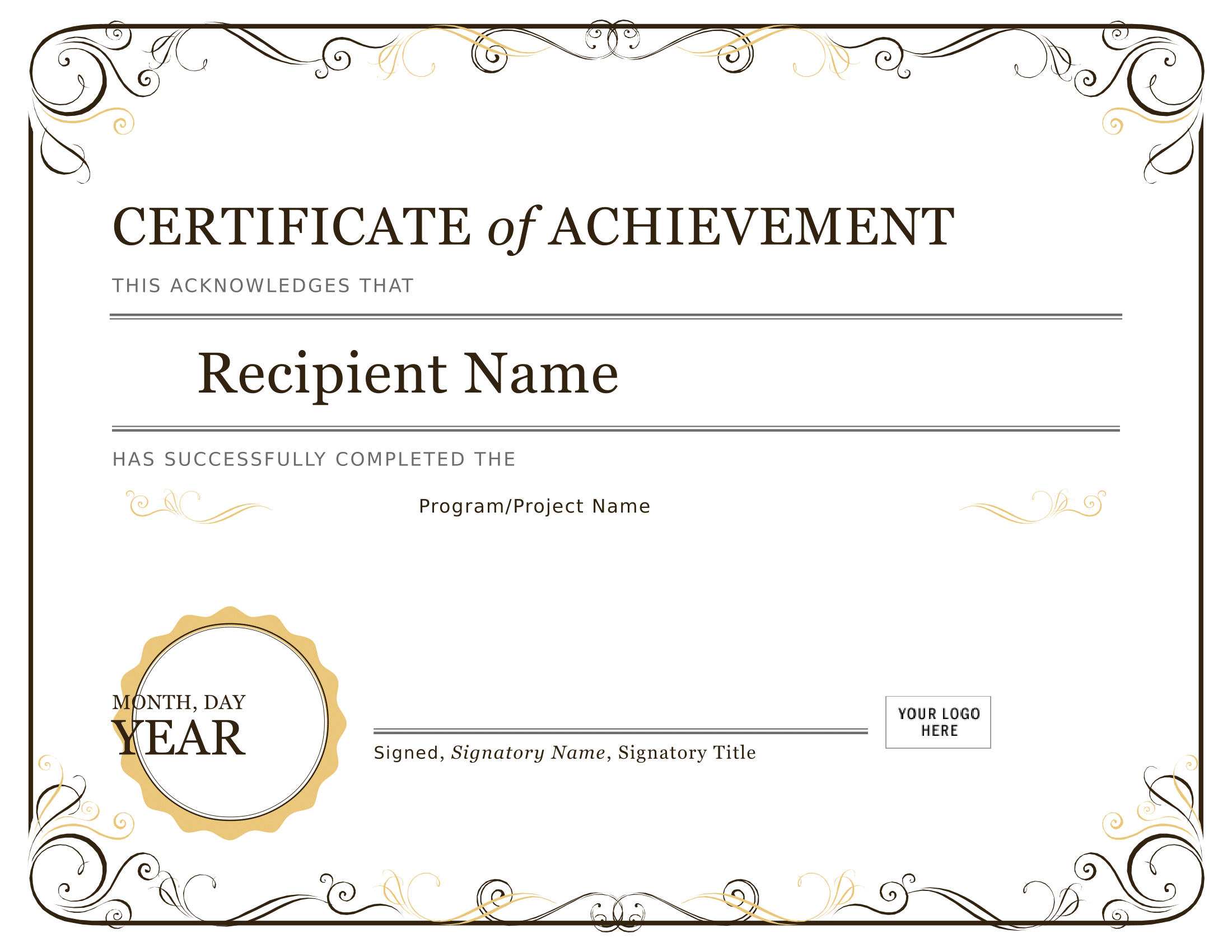 Certificate Of Achievement – Download A Free Template For Farewell Certificate Template