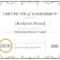 Certificate Of Achievement Word Regarding Word Certificate Of Achievement Template