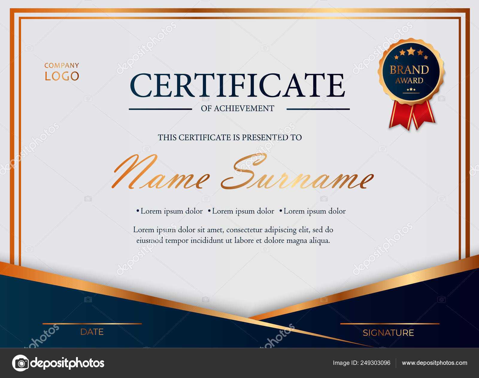 Certificate Of Appreciation, Award Diploma Design Template Inside Award Certificate Design Template