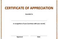 Certificate Of Appreciation » Officetemplates within Template For Certificate Of Appreciation In Microsoft Word