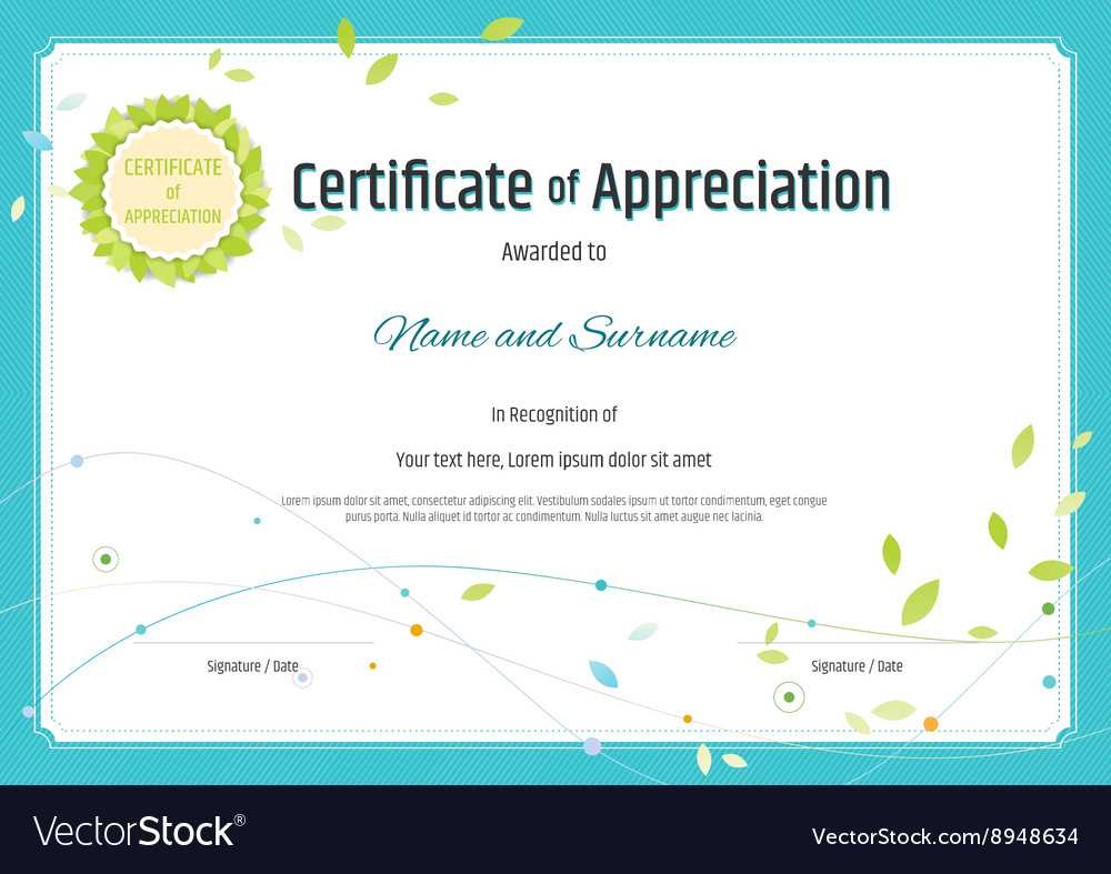 Certificate Of Appreciation Template Nature Theme For In Appreciation Certificate Templates