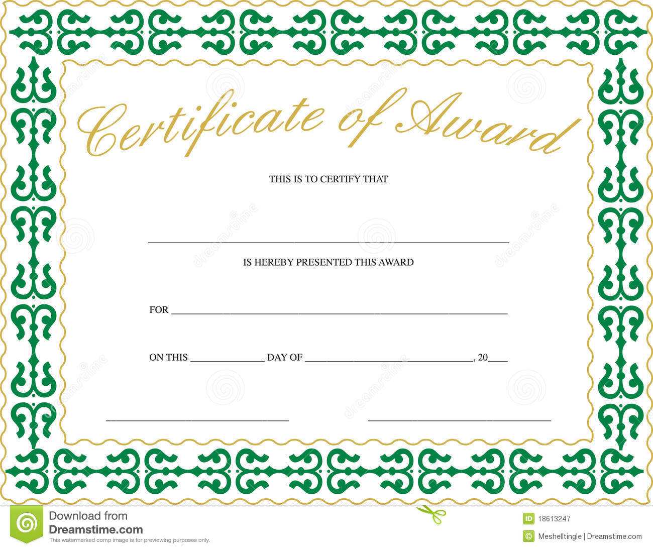 Certificate Of Award Stock Vector. Illustration Of Paper Pertaining To Generic Certificate Template