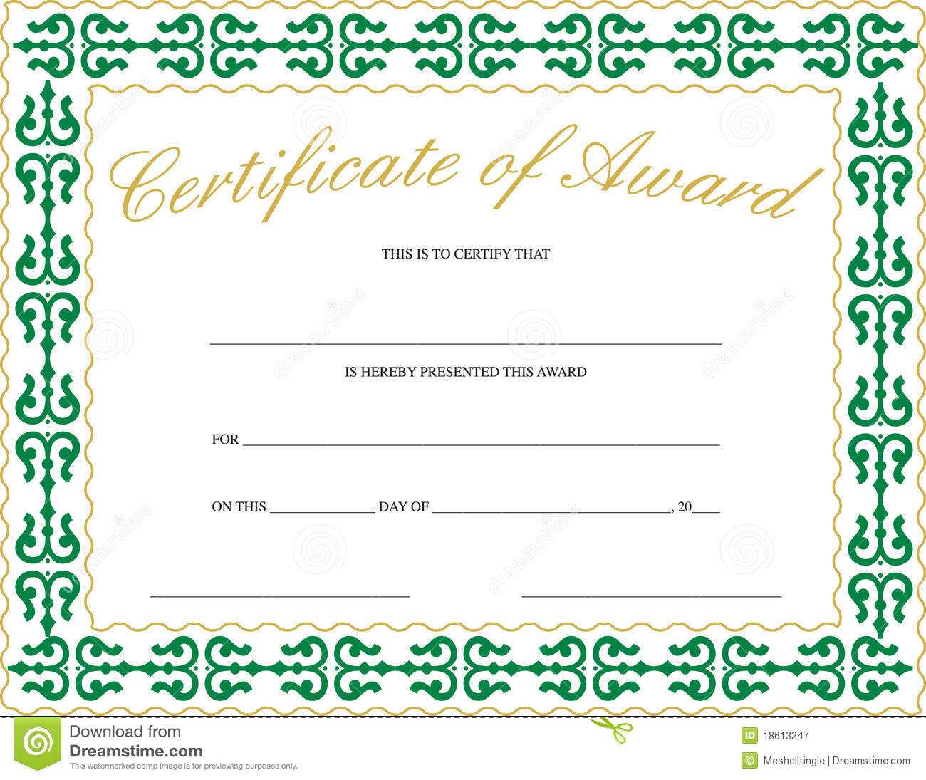 Certificate Of Award Stock Vector. Illustration Of Paper Throughout Referral Certificate Template