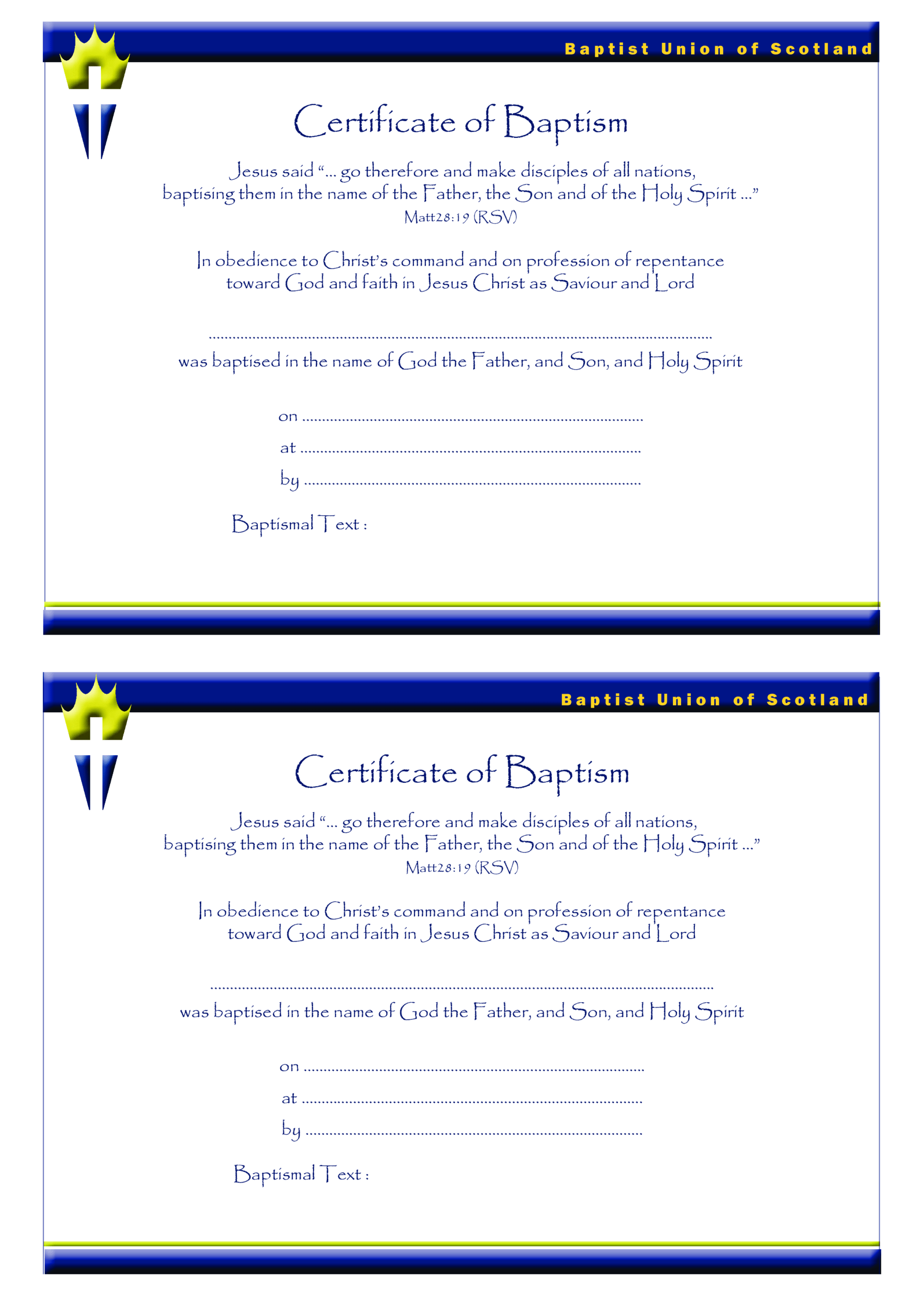 Certificate Of Baptism Catholic | Templates At Throughout Baptism Certificate Template Download
