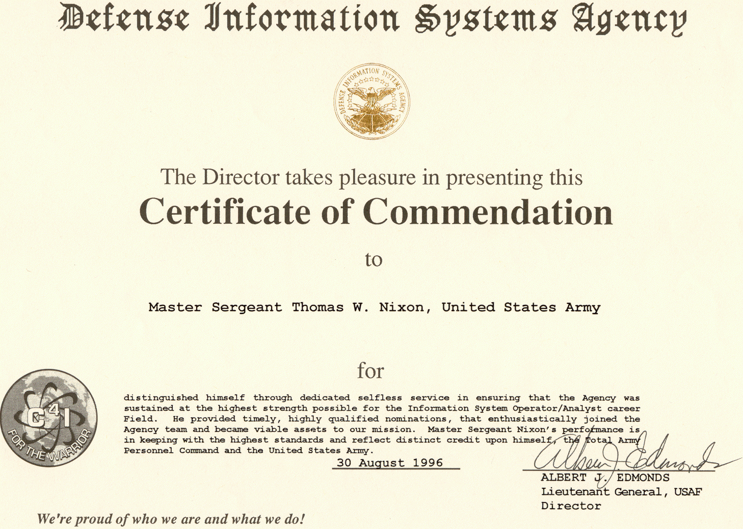 Certificate Of Commendation In Army Certificate Of Appreciation Template