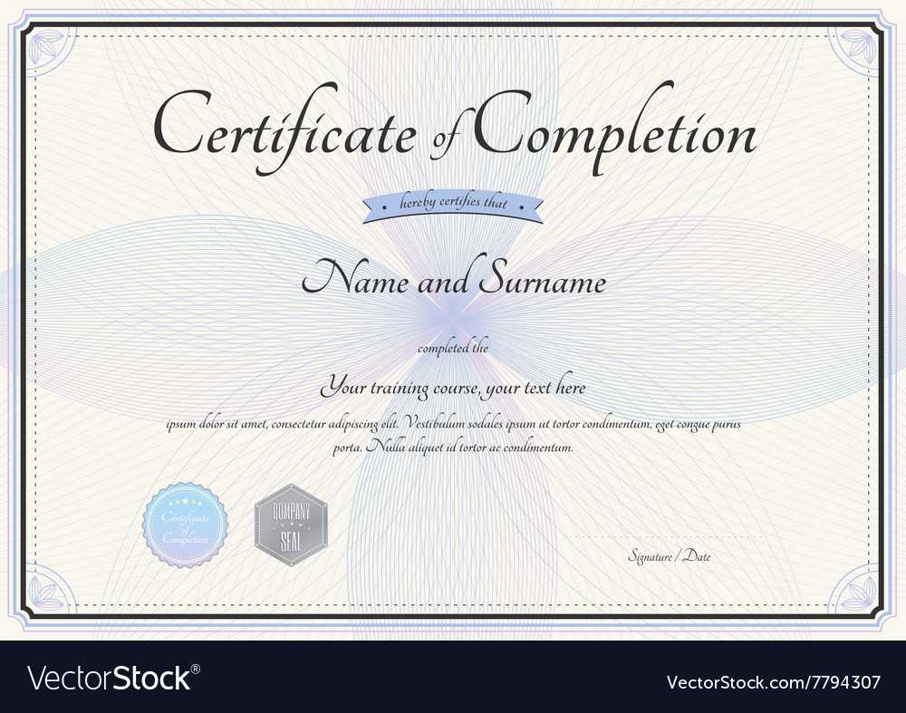 Certificate Of Completion Template Botany Theme Inside Certification Of Completion Template
