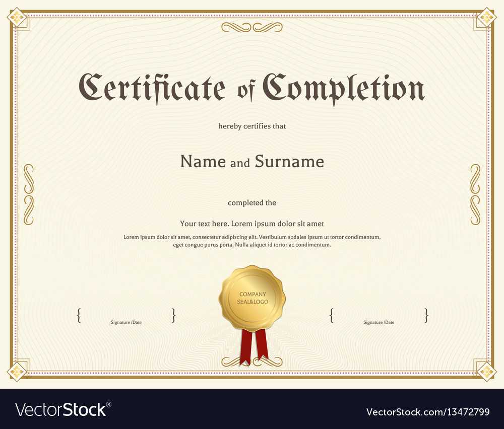 Certificate Of Completion Template In Vintage Within Certification Of Completion Template