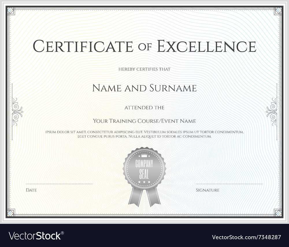 Certificate Of Excellence Template Pertaining To Certificate Of Excellence Template Free Download