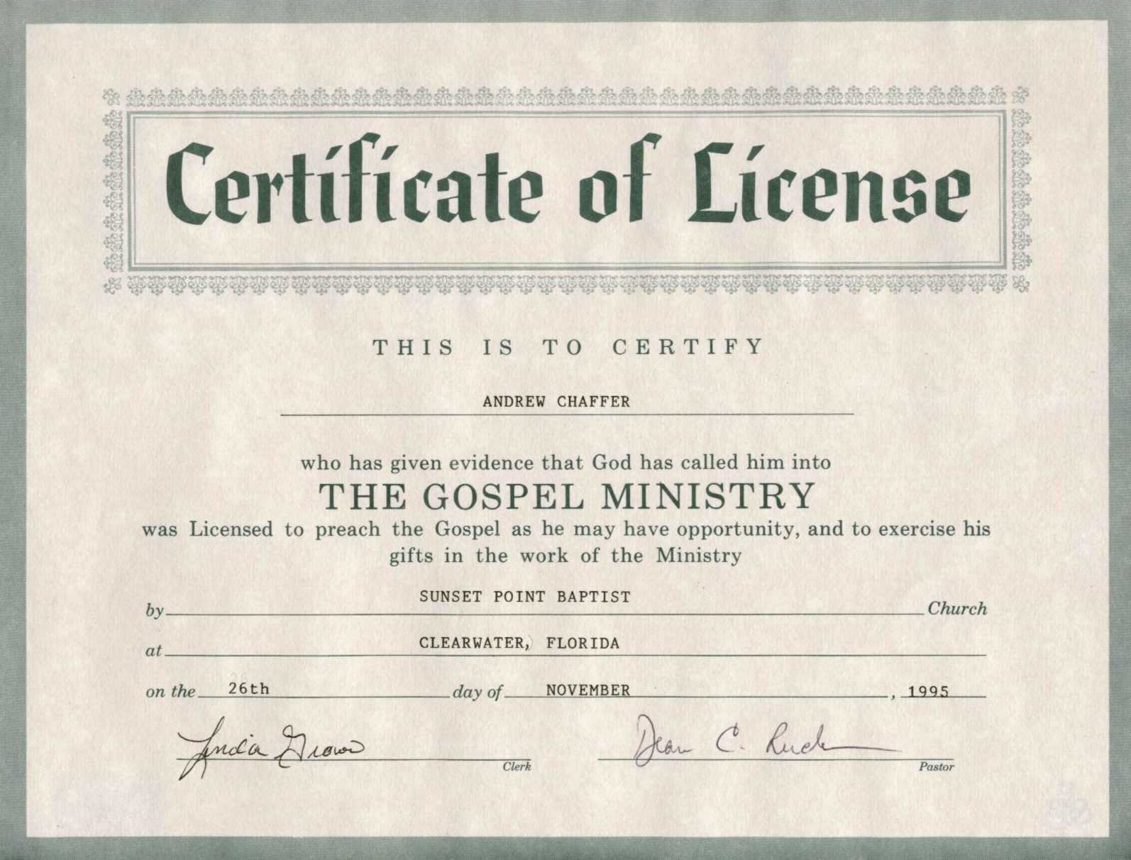 Certificate Of Ordination For Pastor Template In Ordination Certificate Templates