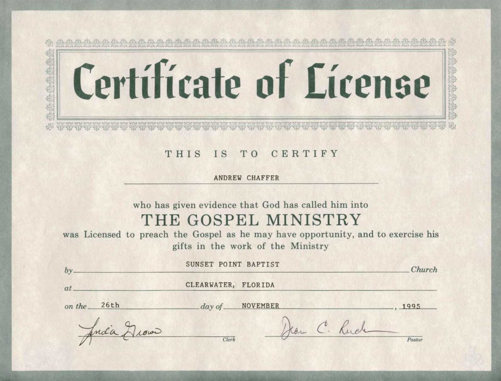 Certificate Of Ordination For Pastor Template With Certificate Of Ordination Template