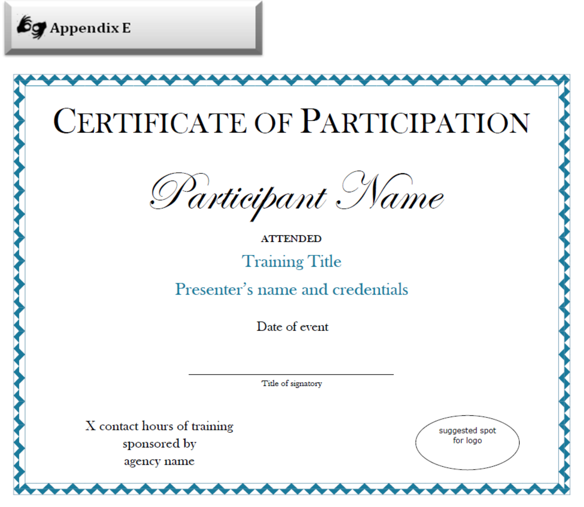 Certificate Of Participation Sample Free Download With Sample Certificate Of Participation Template