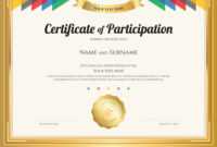 Certificate Of Participation Template pertaining to Certification Of Participation Free Template