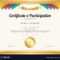Certificate Of Participation Template With Gold throughout Free Templates For Certificates Of Participation