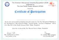 Certificate Of Participation Wording - Milas with Certificate Of Participation In Workshop Template
