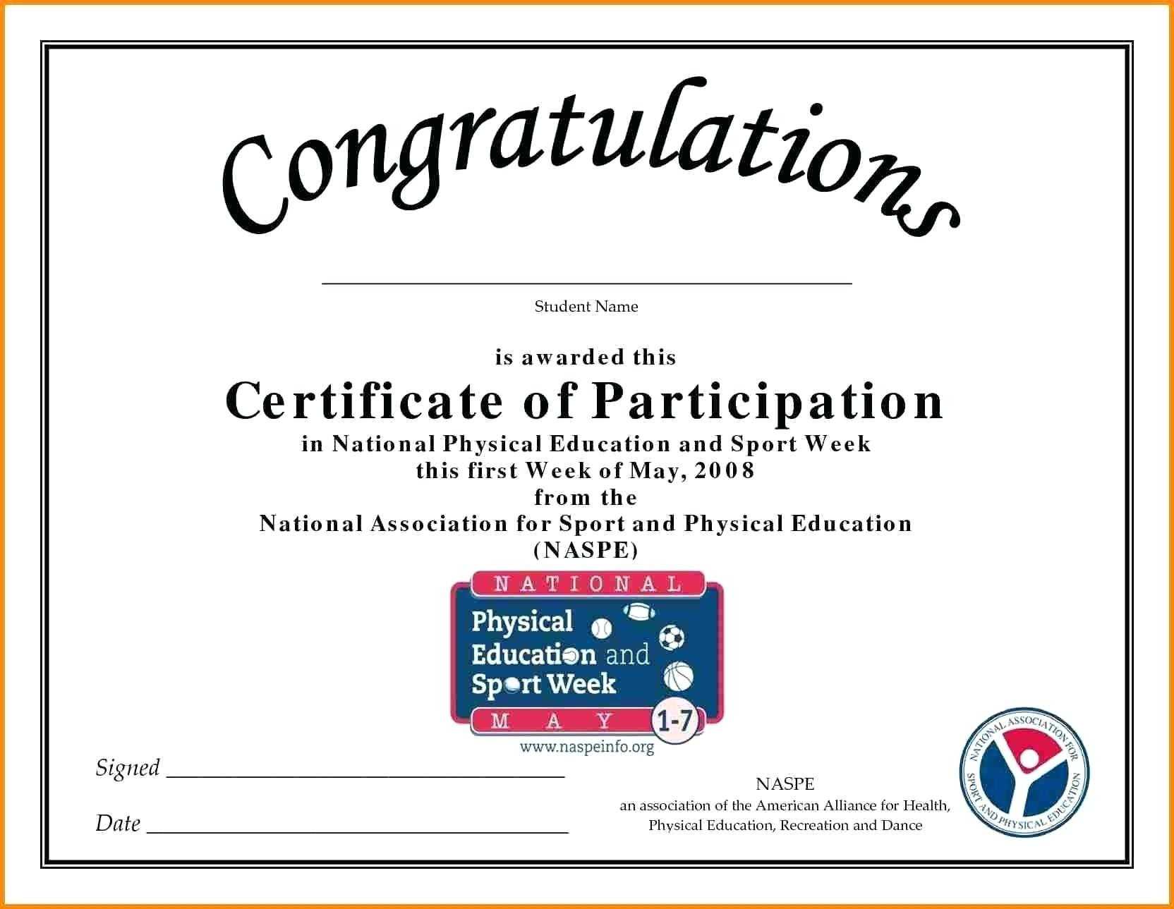 Certificate Of Participation Wording – Milas Within Sample Certificate Of Participation Template