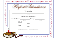 Certificate Of Perfect Attendance Template - Milas regarding Perfect Attendance Certificate Free Template