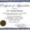 Certificate Of Recognition Wording Copy Certificate With Volunteer Certificate Template