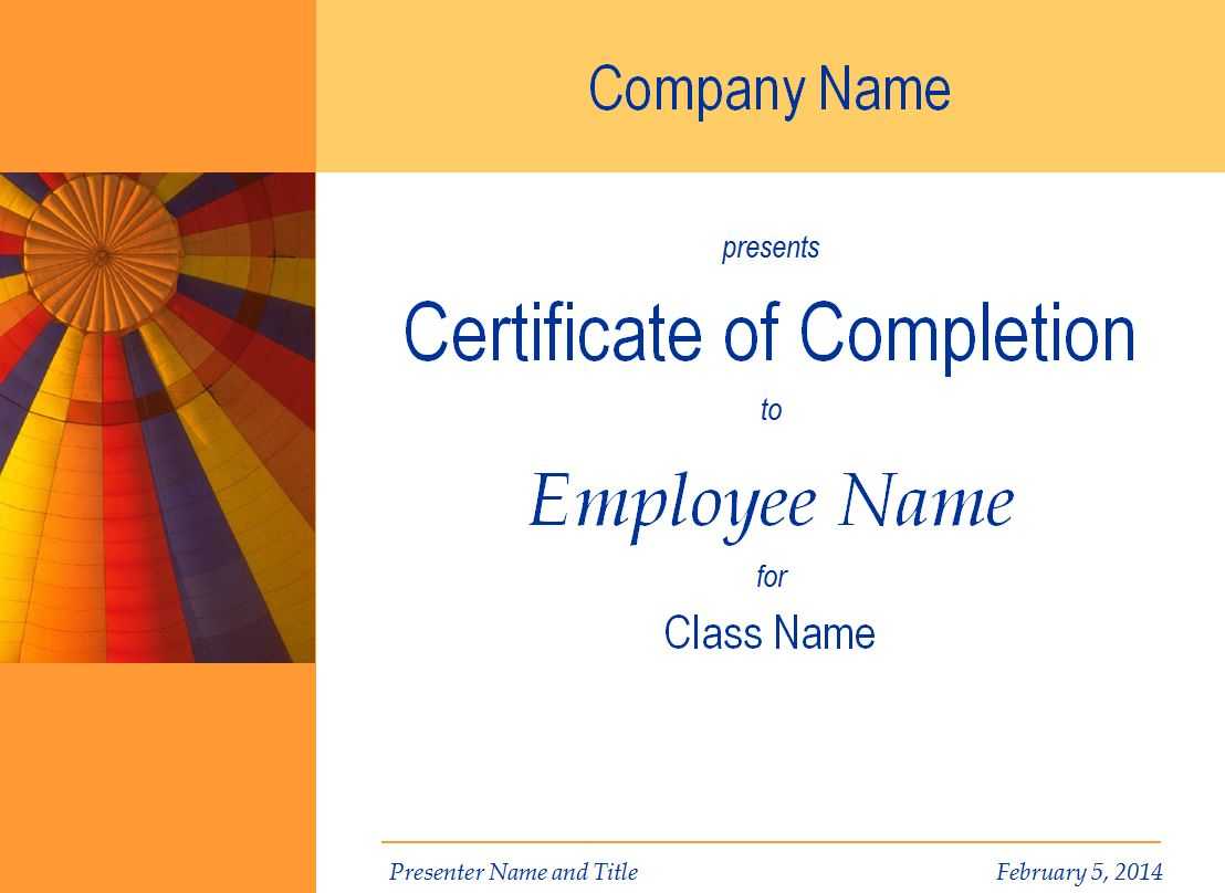 Certificate Of Training Completion Template Intended For Free Training Completion Certificate Templates