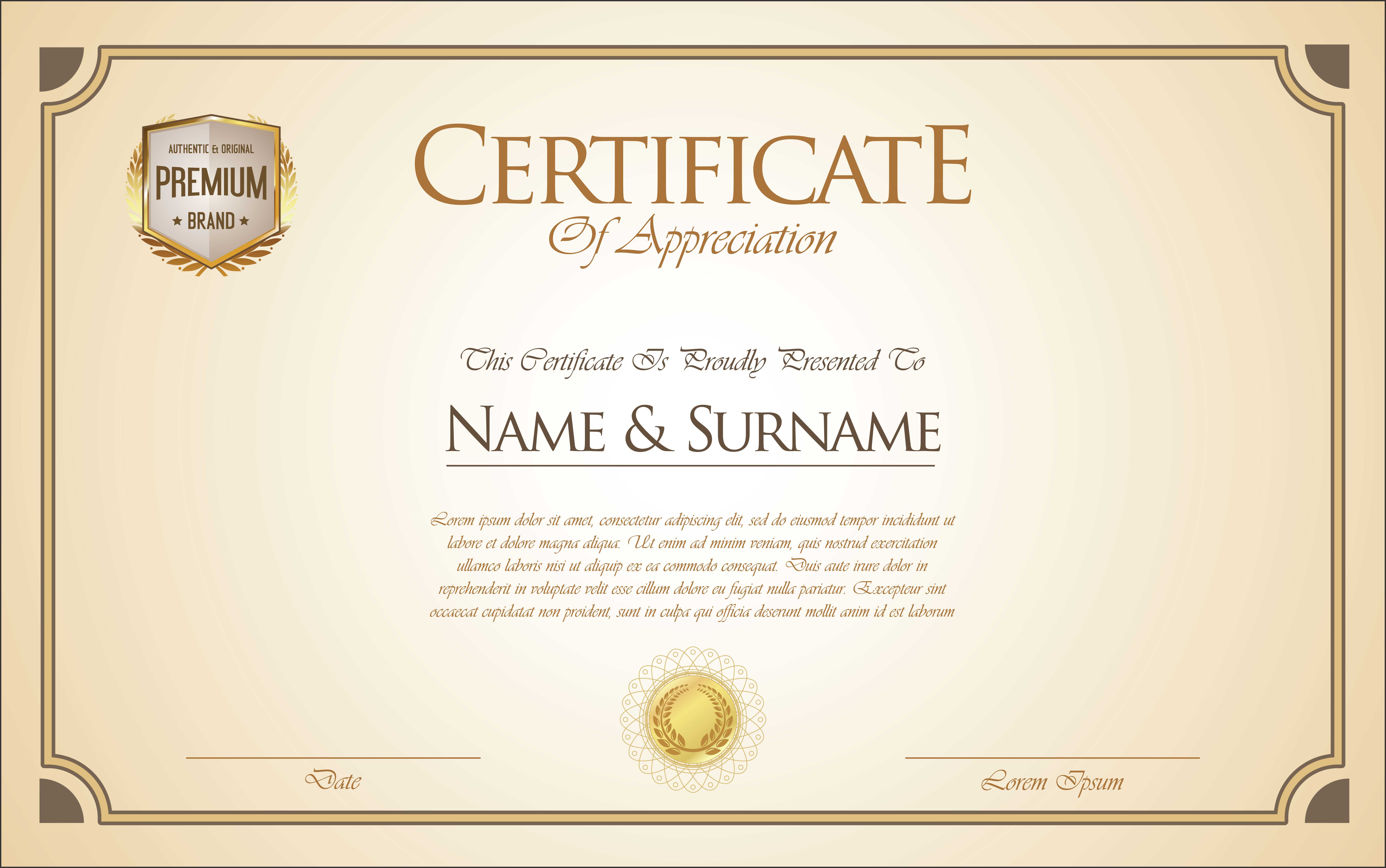 Certificate Or Diploma Retro Template – Download Free Throughout Commemorative Certificate Template
