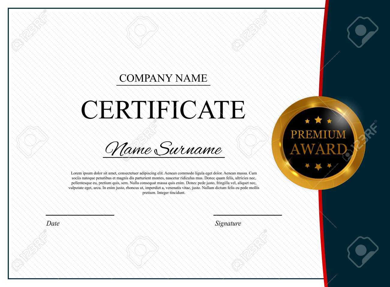 Certificate Template Background. Award Diploma Design Blank. Intended For Award Certificate Design Template