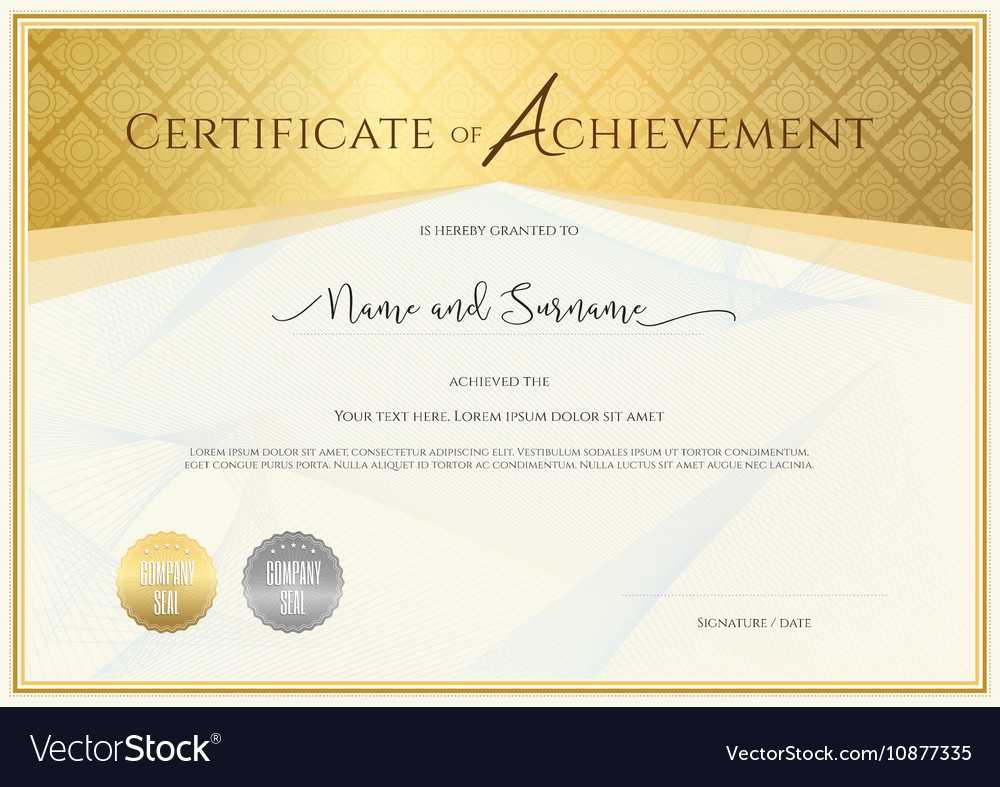 Certificate Template For Achievement Pertaining To Certificate Of Accomplishment Template Free