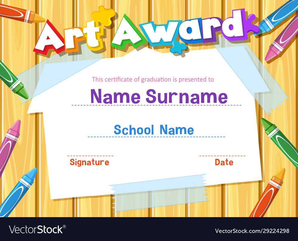 Certificate Template For Art Award With Crayons Inside Free Art Certificate Templates