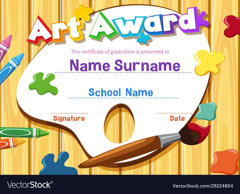 Certificate Template For Art Award With Pertaining To Art Certificate Template Free