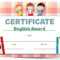 Certificate Template For English Award With Many Kids Illustration Regarding Children's Certificate Template