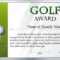 Certificate Template For Golf Award Illustration Within Golf Certificate Template Free