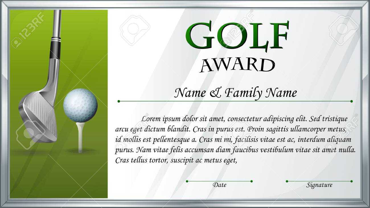 Certificate Template For Golf Award Illustration Within Golf Certificate Template Free