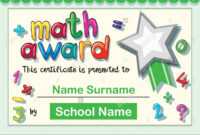 Certificate Template For Math Award Illustration Stock regarding Math Certificate Template