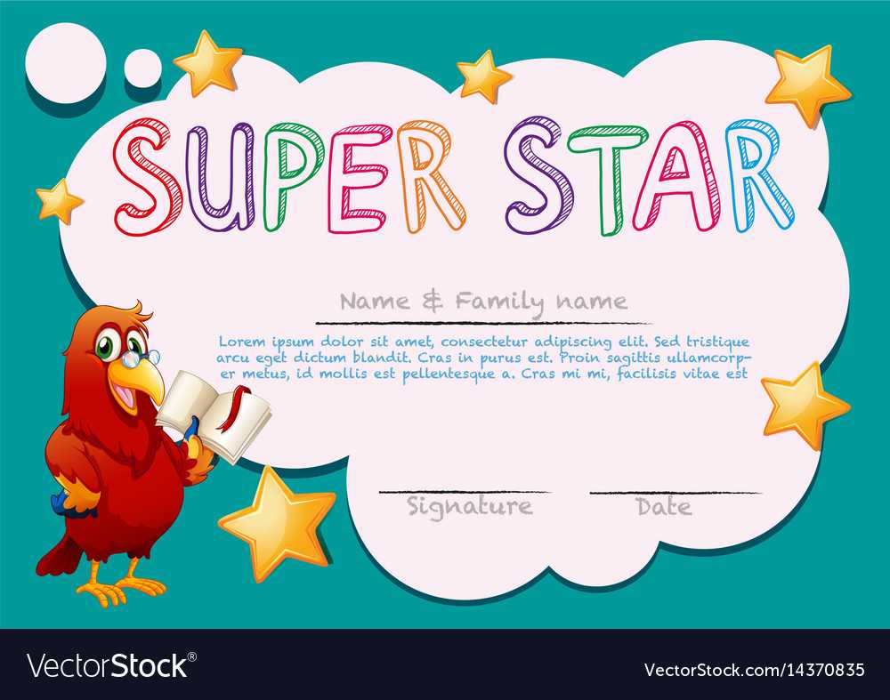 Certificate Template For Super Star Inside Star Naming Certificate Template